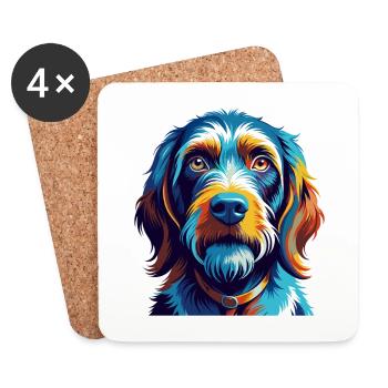 Spinoni Italiani Dog Breed Colorful Cartoon Kawaii - Coasters (set of 4) - white - Front