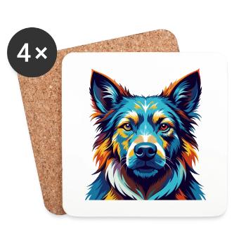 Taigan Kyrgyz Taighany Dog Breed Cartoon Kawaii - Coasters (set of 4) - white - Front
