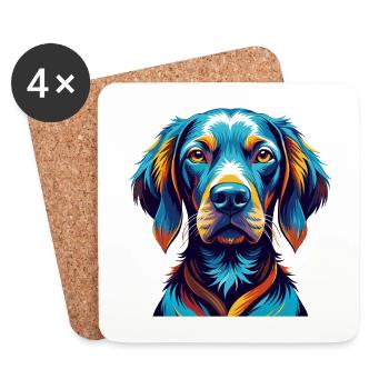 Vizsla Dog Breed Colorful Cartoon Kawaii - Coasters (set of 4) - white - Front