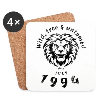 30. Geburtstag Wild, libre et indompté depuis 07/1994 - Dessous de verre (lot de 4) - blanc - Devant
