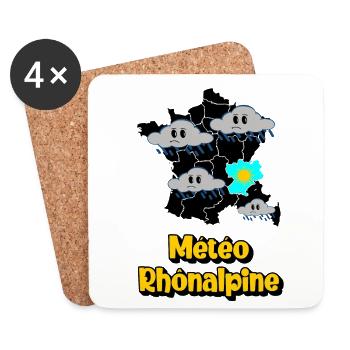 Rhône-Alpes Wetter - Untersetzer (4er-Set) - Weiß - Vorne