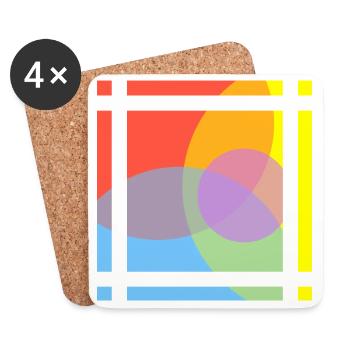 Geometric play of colours - Coasters (set of 4) - white - Front