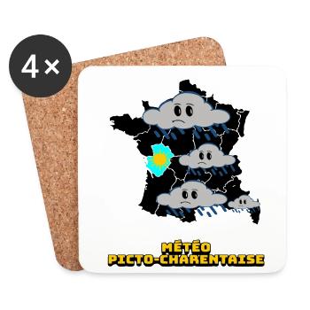Picto-Charentaise Wetter - Untersetzer (4er-Set) - Weiß - Vorne