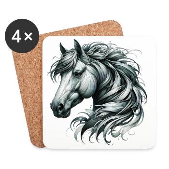 Horse - Coasters (set of 4) - white - Front