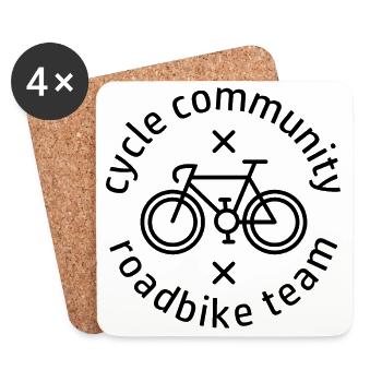 Fahrrad Rennrad Tour Logo Mannschaft Gravel Icon - Untersetzer (4er-Set) - Weiß - Vorne