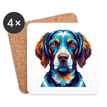 Ariege Pointer Hund Rasse Bunte Karikatur Kawaii - Untersetzer (4er-Set) - Weiß - Vorne