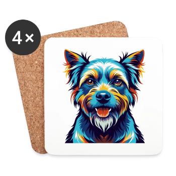 Berger De Beauce Dog Breed Colorful Cartoon Kawaii - Coasters (set of 4) - white - Front