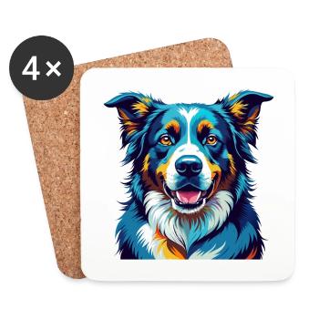 Bucovine Berger Chien Race Dessin Animé Kawaii - Dessous de verre (lot de 4) - blanc - Devant