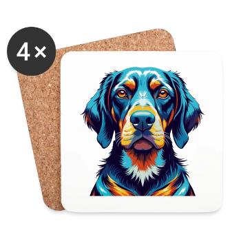 Bavarian Mountain Hound Dog Breed Cartoon Kawaii - Coasters (set of 4) - white - Front