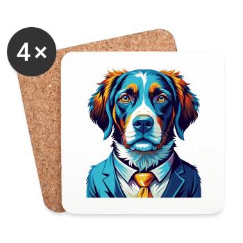 Braque Saint Germain Chien Race Dessin Animé Kawaii - Dessous de verre (lot de 4) - blanc - Devant
