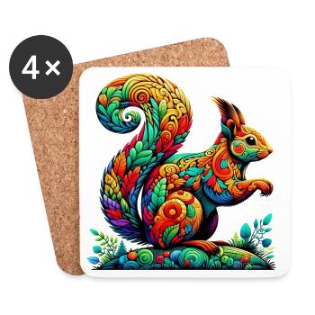 Squirrel - Coasters (set of 4) - white - Front