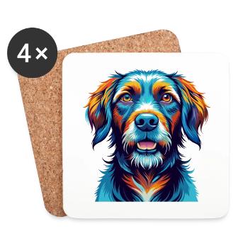 Fauve De Bretagne Hunderasse Karikatur Kawaii - Untersetzer (4er-Set) - Weiß - Vorne