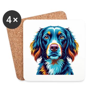 Deutsch Langhaar Vorstehhund Rasse Karikatur Kawaii - Untersetzer (4er-Set) - Weiß - Vorne