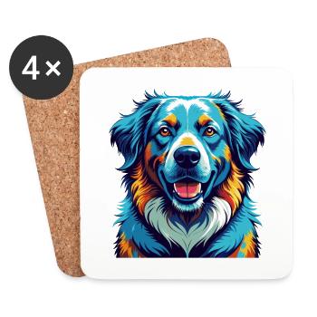 Maremma Sheepdog Breed Colorful Cartoon Kawaii - Coasters (set of 4) - white - Front