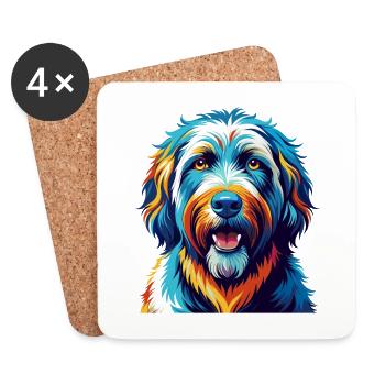 Komondor Hunderasse Bunte Karikatur Kawaii - Untersetzer (4er-Set) - Weiß - Vorne