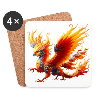 Dragon Nymphe (04) - Dessous de verre (lot de 4) - blanc - Devant
