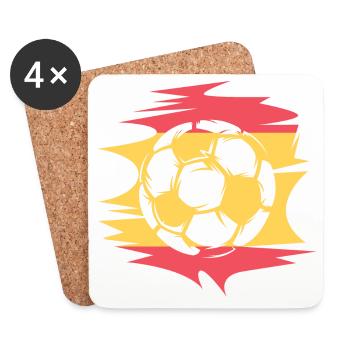 Football Espagne Tournoi par équipe Ballon Logo icône - Dessous de verre (lot de 4) - blanc - Devant