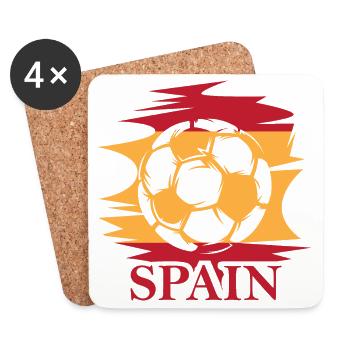 Spain Flag Football Team Logo Graphic - Coasters (set of 4) - white - Front
