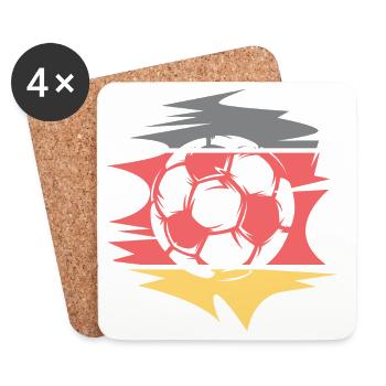 Soccer Illustration Germany Ball Graphic Logo - Coasters (set of 4) - white - Front