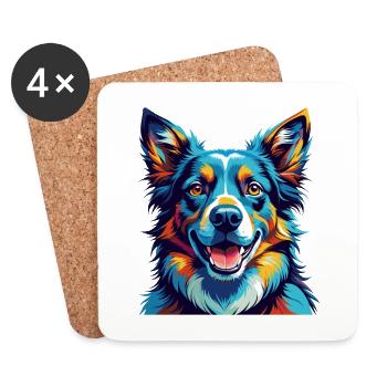 Garafian Shepherd Dog Breed Cartoon Kawaii - Coasters (set of 4) - white - Front