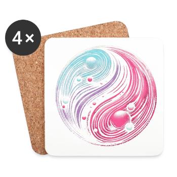 Cosmic Yin Yang: Galactic Balance of the Universe - Coasters (set of 4) - white - Front