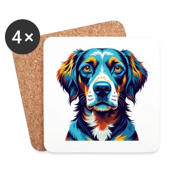 Alt Dänisch Pointer Hund Rasse Karikatur Kawaii - Untersetzer (4er-Set) - Weiß - Vorne