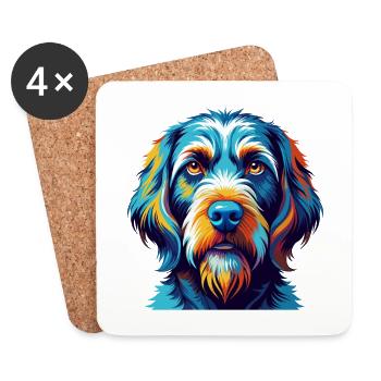 Spinone Italiano Hunderasse Bunte Karikatur Kawaii - Untersetzer (4er-Set) - Weiß - Vorne