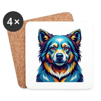 Tahltan Ours Chien Race Coloré Dessin Animé Kawaii - Dessous de verre (lot de 4) - blanc - Devant