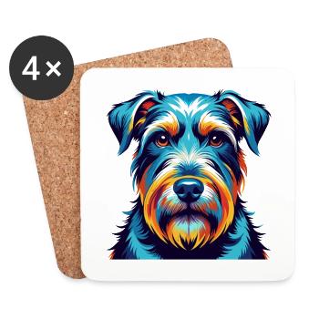 Sealyham Terrier Dog Breed Colorful Cartoon Kawaii - Coasters (set of 4) - white - Front