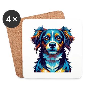 Segugio Italiano Race de chien Coloré Dessin animé Kawaii - Dessous de verre (lot de 4) - blanc - Devant
