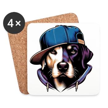 Hund - Untersetzer (4er-Set) - Weiß - Vorne