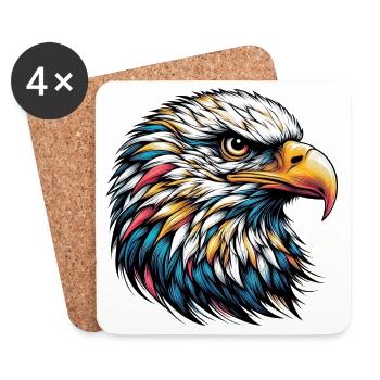 Eagle - Coasters (set of 4) - white - Front
