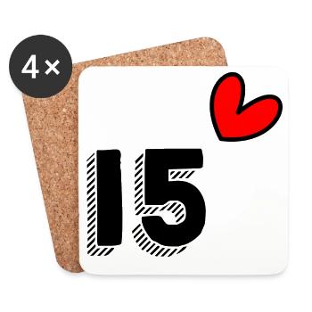 15. 15 YEARS. 15th ANNIVERSARY. 15 YEAR ANNIVERSARY. - Coasters (set of 4) - white - Front