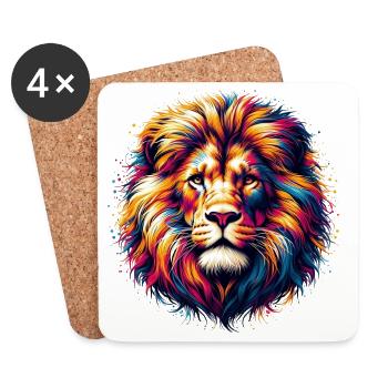 Lion - Coasters (set of 4) - white - Front