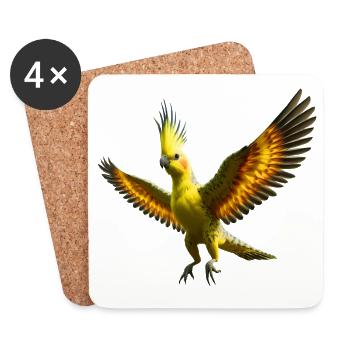 Cockatiel (21) - Coasters (set of 4) - white - Front