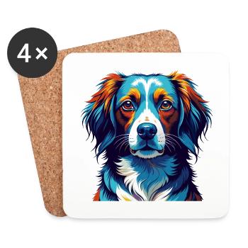 Nederlandse Kooikerhondje Hunderasse Cartoon Kawaii - Untersetzer (4er-Set) - Weiß - Vorne