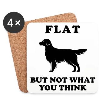 My funny Flat coated Retriever - Untersetzer (4er-Set) - Weiß - Vorne