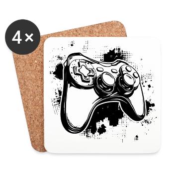 Manettes de jeu - Dessous de verre (lot de 4) - blanc - Devant
