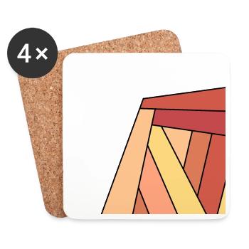 carre colore rouge - Dessous de verre (lot de 4) - blanc - Devant