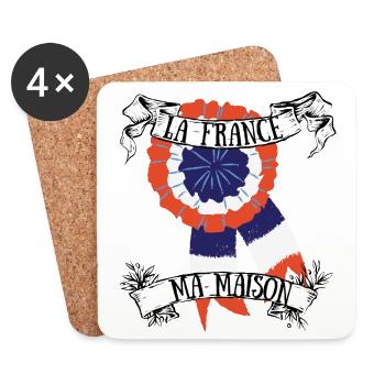 La France ma maison - Dessous de verre (lot de 4) - blanc - Devant