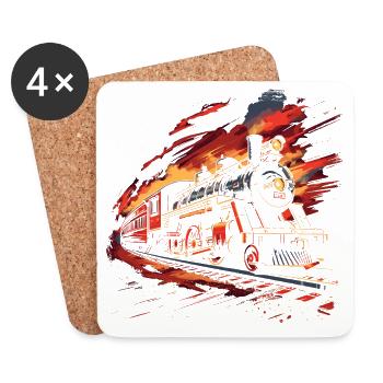 Railway Retro Style - Coasters (set of 4) - white - Front