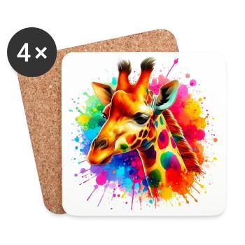 Giraffe - Coasters (set of 4) - white - Front