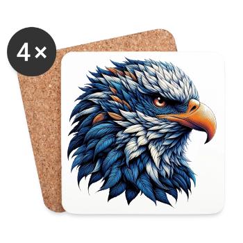 Adler - Untersetzer (4er-Set) - Weiß - Vorne