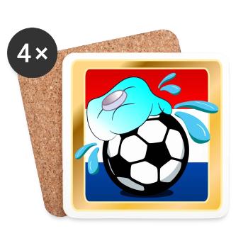 HOLLANDE - FOOTBALL HOT SUMMER PAYS-BAS - Dessous de verre (lot de 4) - blanc - Devant
