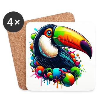 Toucan - Coasters (set of 4) - white - Front