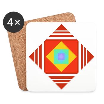 Play of colours and patterns - Coasters (set of 4) - white - Front