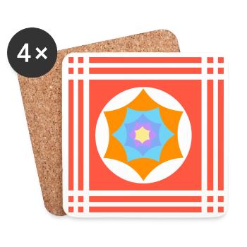 Colour games with a star - Coasters (set of 4) - white - Front