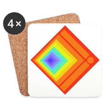Geometric plays of colours and patterns - Coasters (set of 4) - white - Front