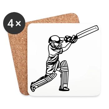Garçon de cricket - Dessous de verre (lot de 4) - blanc - Devant