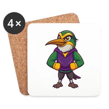 Bee Eater Funny Kawaii Cartoon Character Clipart - Coasters (set of 4) - white - Front
